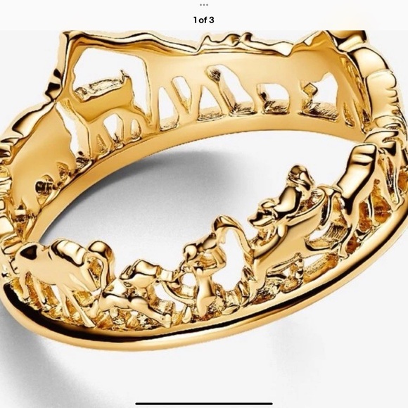 Pandora Disney The Lion King Ring Gold Plated Size 8.5 Brand New In Box - Picture 1 of 3